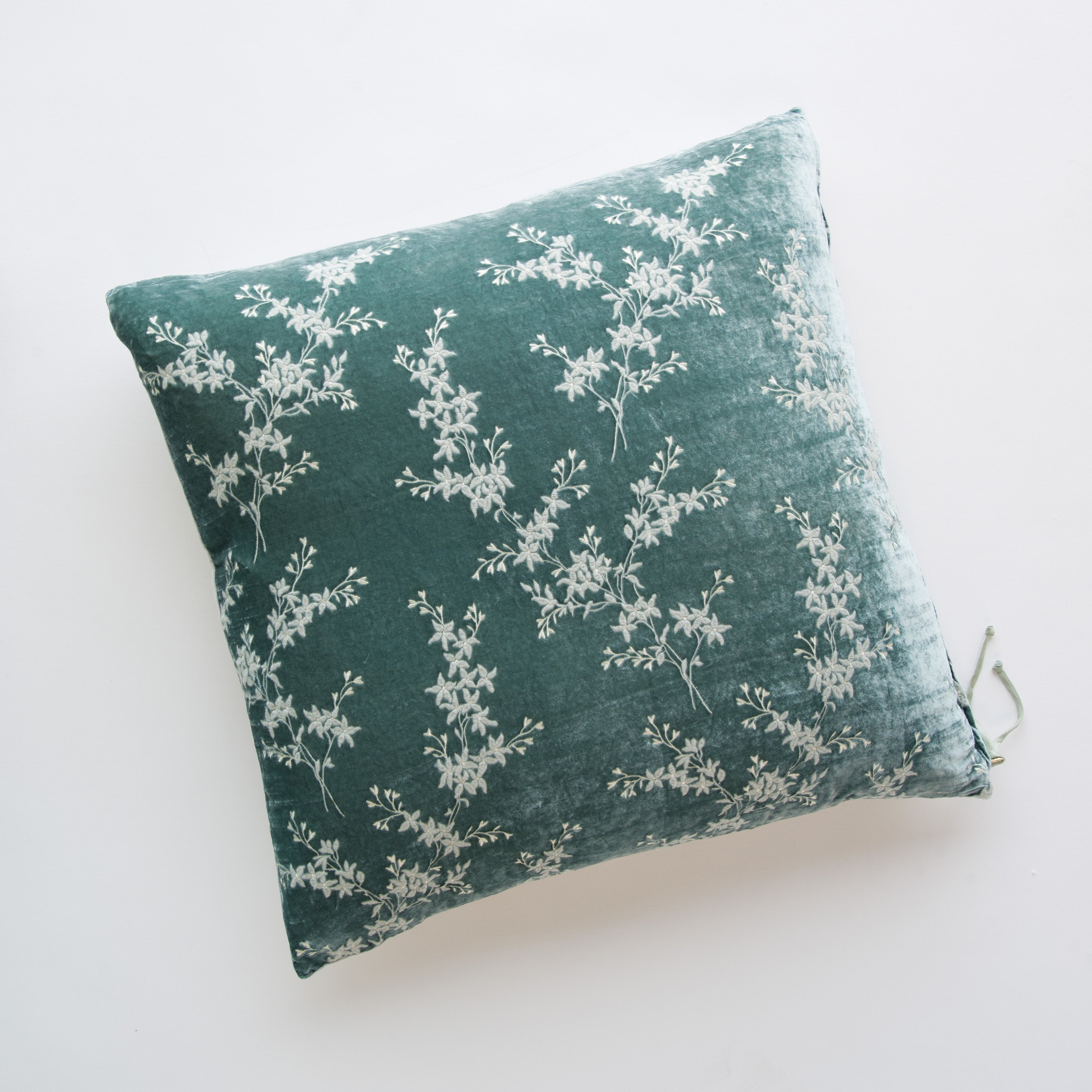 Eucalyptus: pillow against a plain background - overhead view.