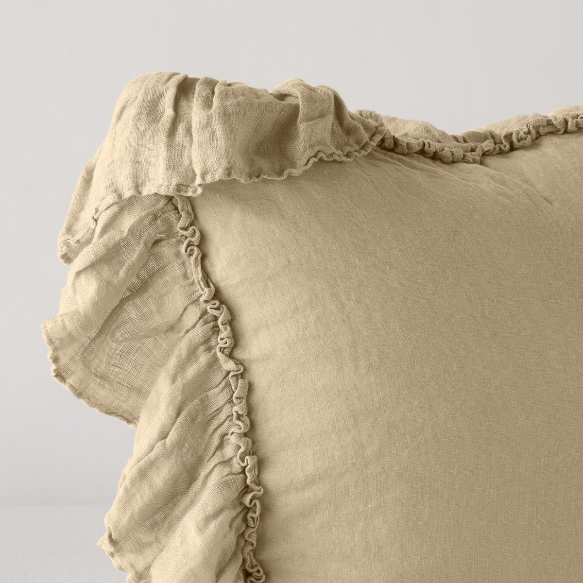 Honeycomb: Corner detail close-up showcasing slight translucence of ruffle trim detail.