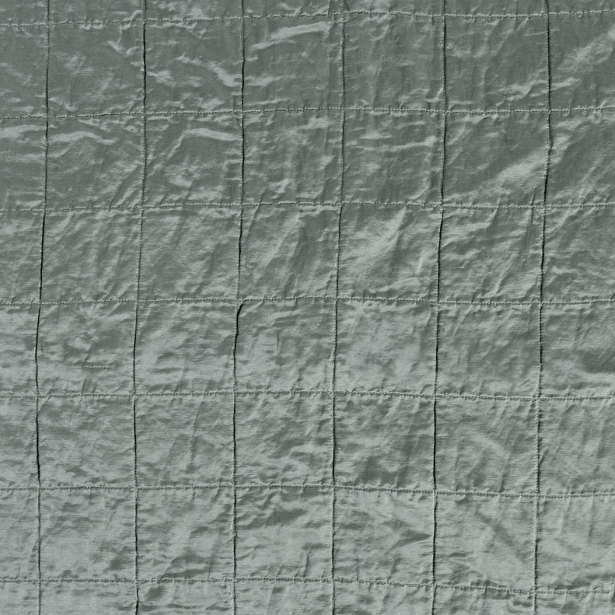 Mineral: a shot of square-quilted charmeuse in mineral, a soothing seafoam blue with subtle grey-green undertones.