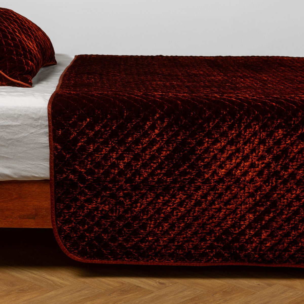 Silk Velvet Quilted Coverlet and Sham Bundle