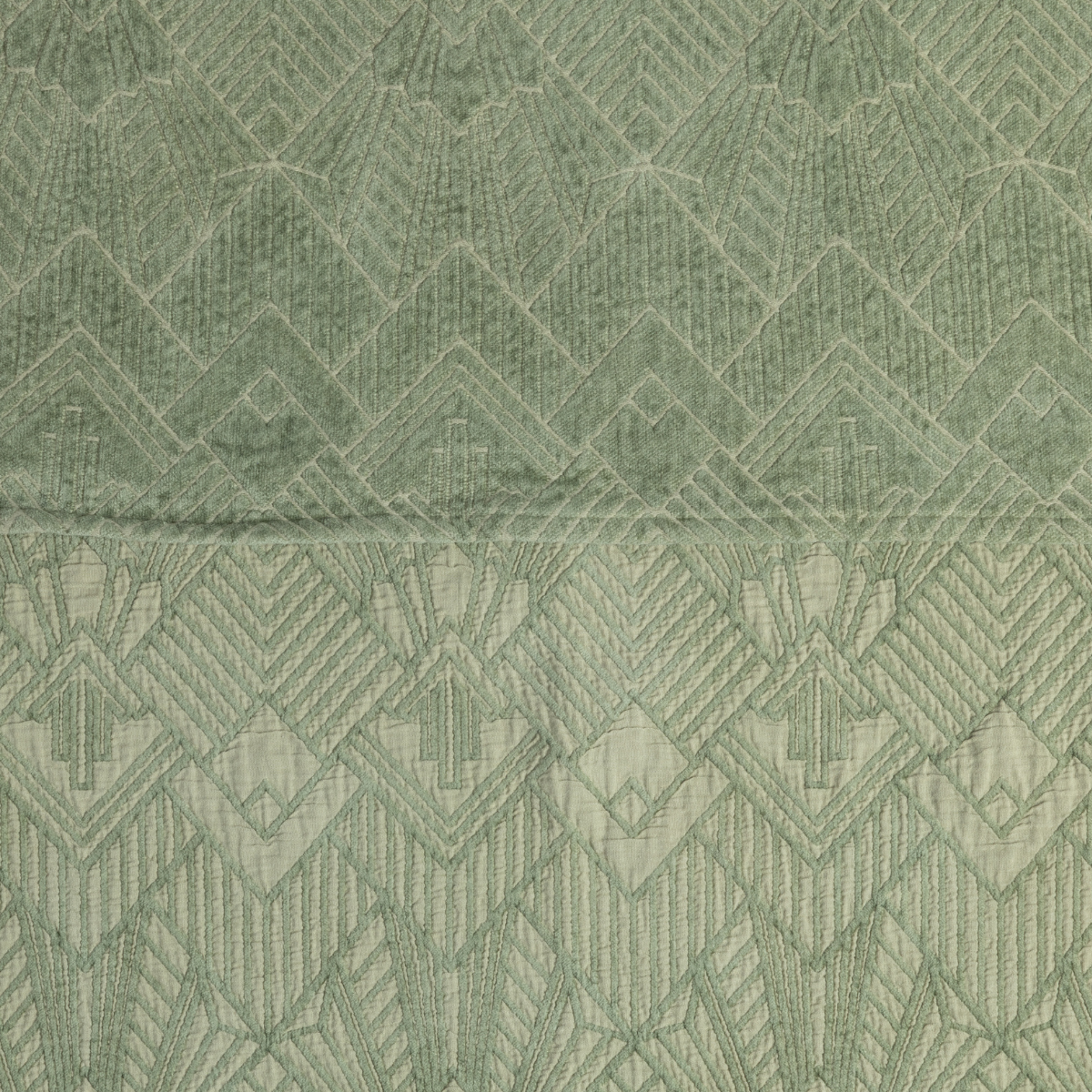 Desert Sage: close-up of trettino fabric in desert sage, a serenely elegant green, offering a hushed hue.