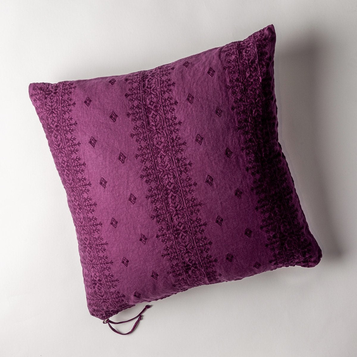 Fig: pillow on a white background - overhead view.