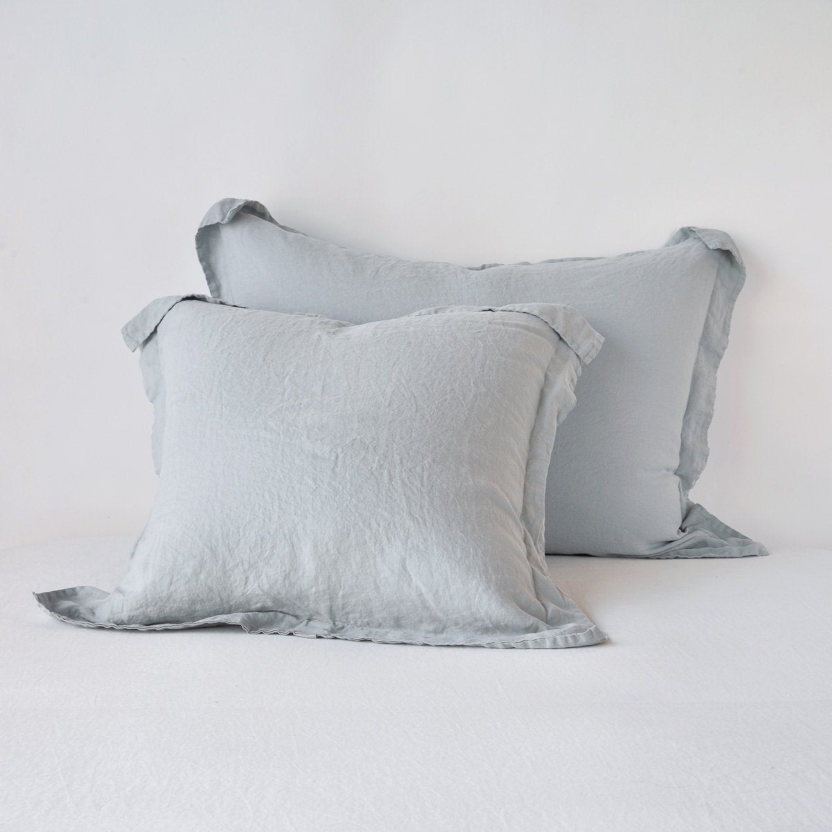 Mineral: Two shams leaning upright against a white background.