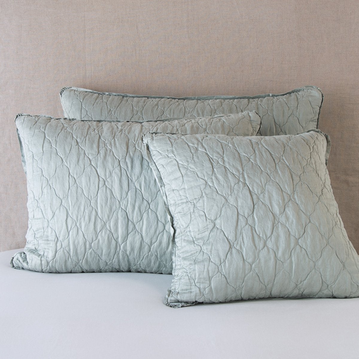 Mineral: shams leaning upright against a neutral background.